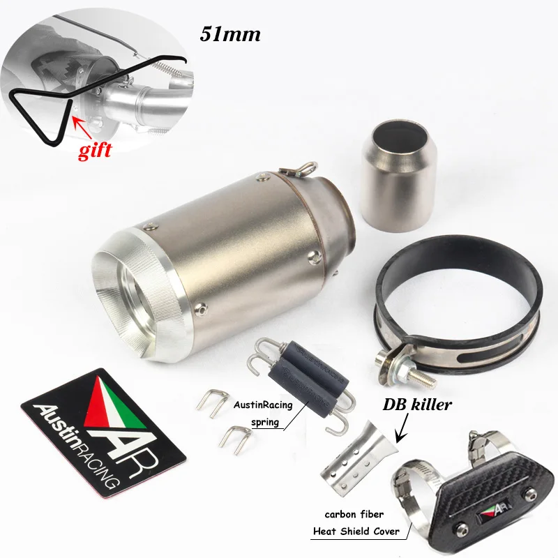 14 51/60 мм короткий универсальный глушитель выхлопной трубы мотоцикла трубы лазерные для AustinRacing Escape moto для Yamaha для Honda - Цвет: 14