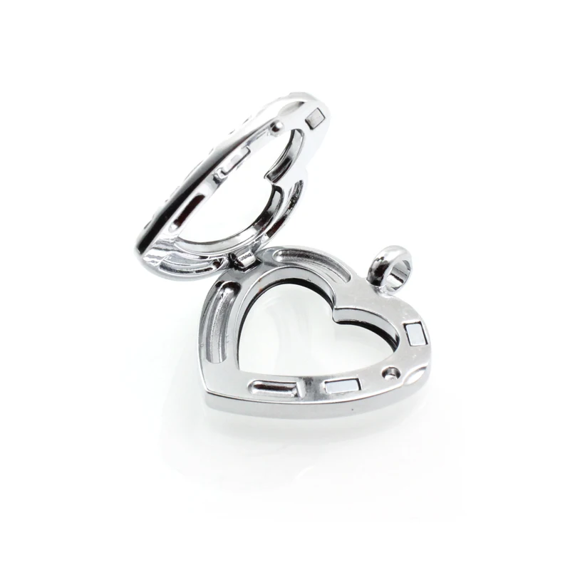 (Бесплатные цепи) 5 шт.! Медальон с памятью в виде сердца подвеска Мерцающая Жилая