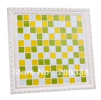 Crystal glass mosaic green/yellow/
