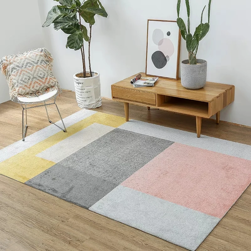 Simple style plaid thicken machine weaved bedside rug living room coffee table carpet big size Nordic decoration ground mat | Дом и сад