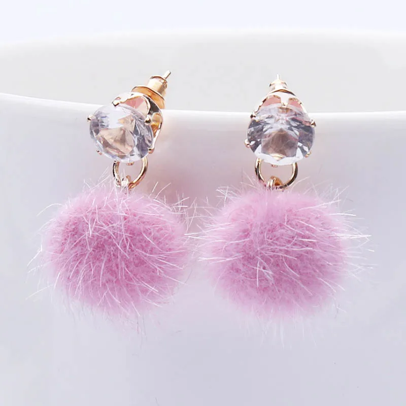 Женские короткие серьги гвоздики Bobo Ball эффектные простые бижутерия для