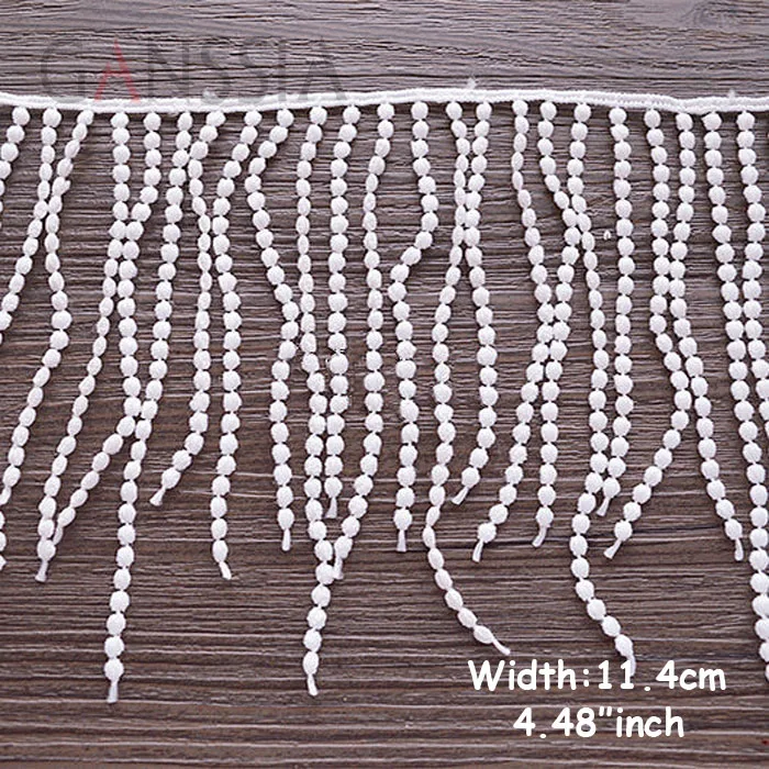 

1yard Width:11.4cm Exquisite Ivory White Water Soluble Lace Tassels Lace Garment Trimming Accessories (ss-402)