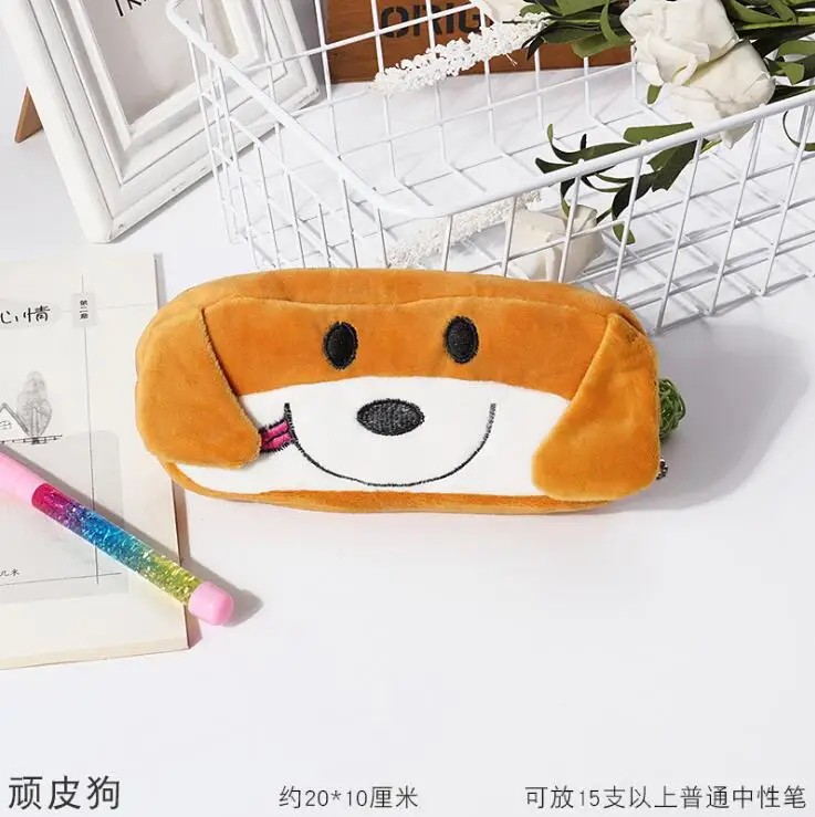 1pc Kawaii моделирование фрукты пенал с животными короткие плюшевые Школьные Канцелярские ручки сумка для девочек и мальчиков школьные принадлежности - Цвет: 1pc