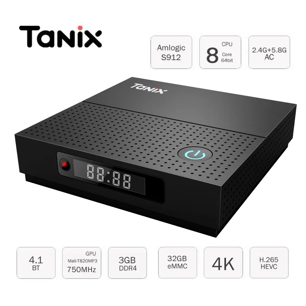 Tanix TX92 ТВ Box Android OS 7 1 Amlogic S912 Восьмиядерный Процессор 3 ГБ 32 ГБ/64 smart Bluetooth 4 1000 м LAN