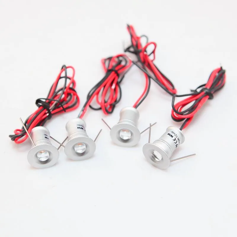 1 Вт точечное светодиодное серебристое мини освещение для шкафа DC12V Светодиодный