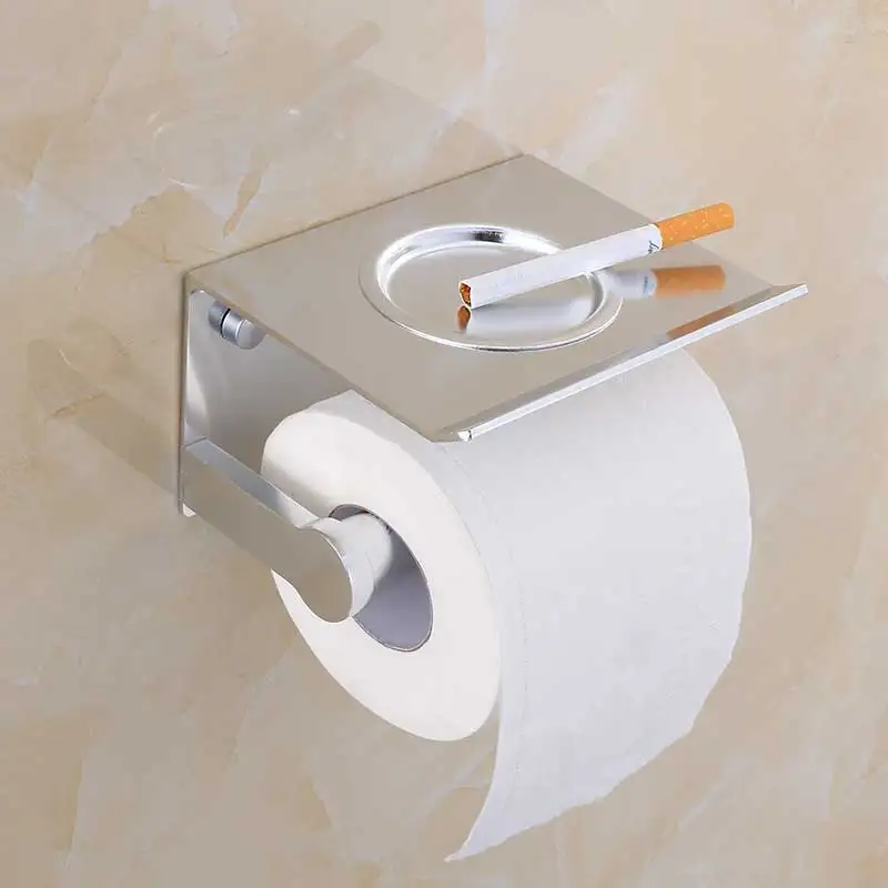 Single silver tray MEIFUJU алюминиевый держатель для туалетной бумаги с полкой Золотой держатель для туалетной бумаги черный двойной рулон держатели для туалетной бумаги с пепельницей - Цвет: Single silver tray