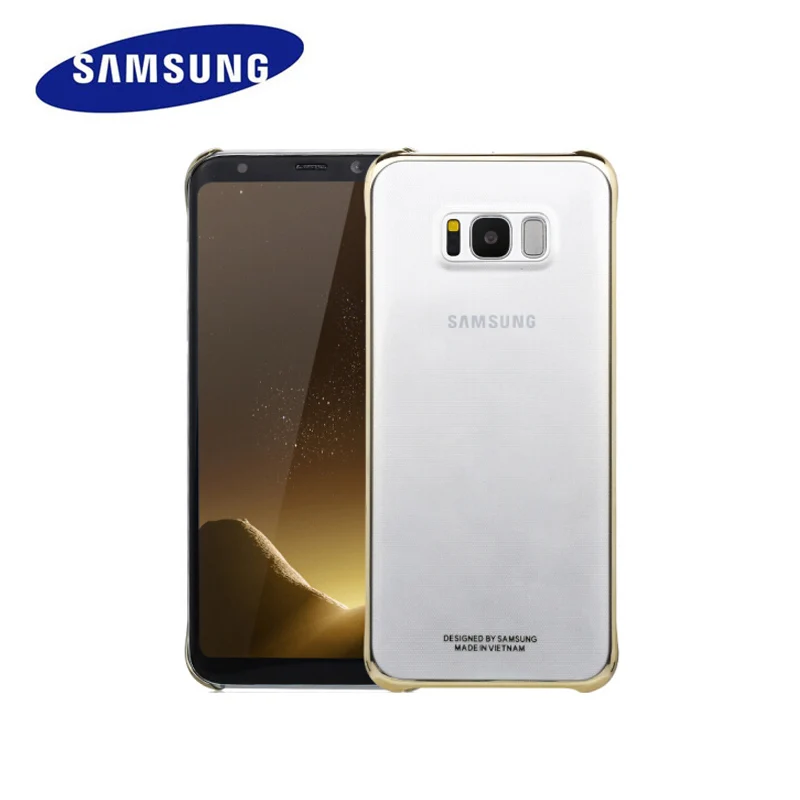 100% Original Samsung phone cover support for Galaxy S8 with Transparent Anti-knock Electroplating Multicolor Free Gift case |