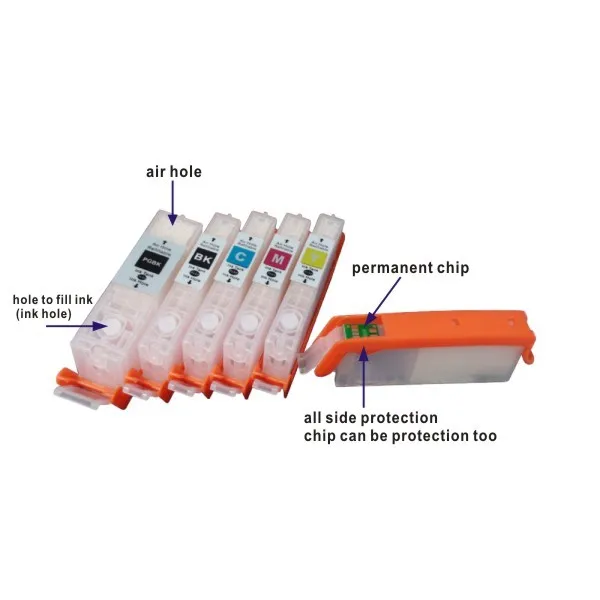 (RCC150 5) многоразовый картридж для Canon pixma MG5410 MG5610 MG6610 IP7210 MX721 MX921 IX6810 PGI 150 PGBKbkcmy|ink