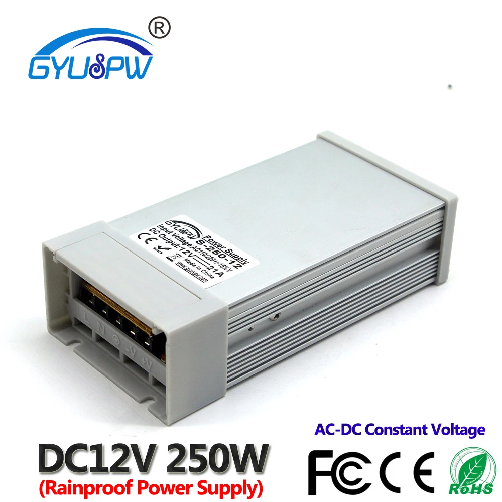 Одиночный выходной непромокаемый переключатель питания DC12V 48W 60W 72W 100W 120W 150W 180W 200W