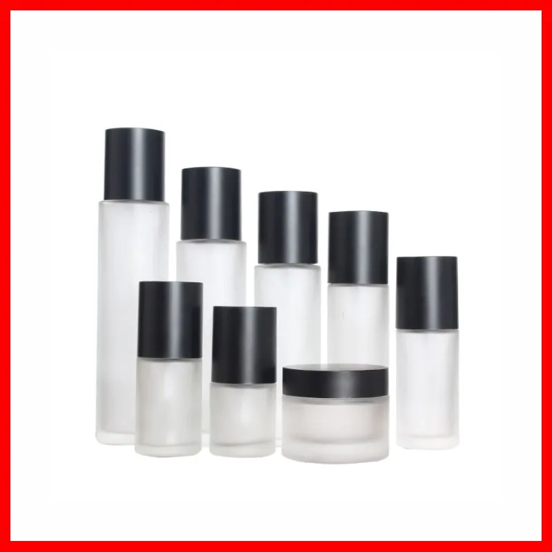 20/30/40/60/80/100/120ML frosted Empty glass bottle/jar lotion/mist spay pump Cosmetic Packing matt clean Refillable Bottle