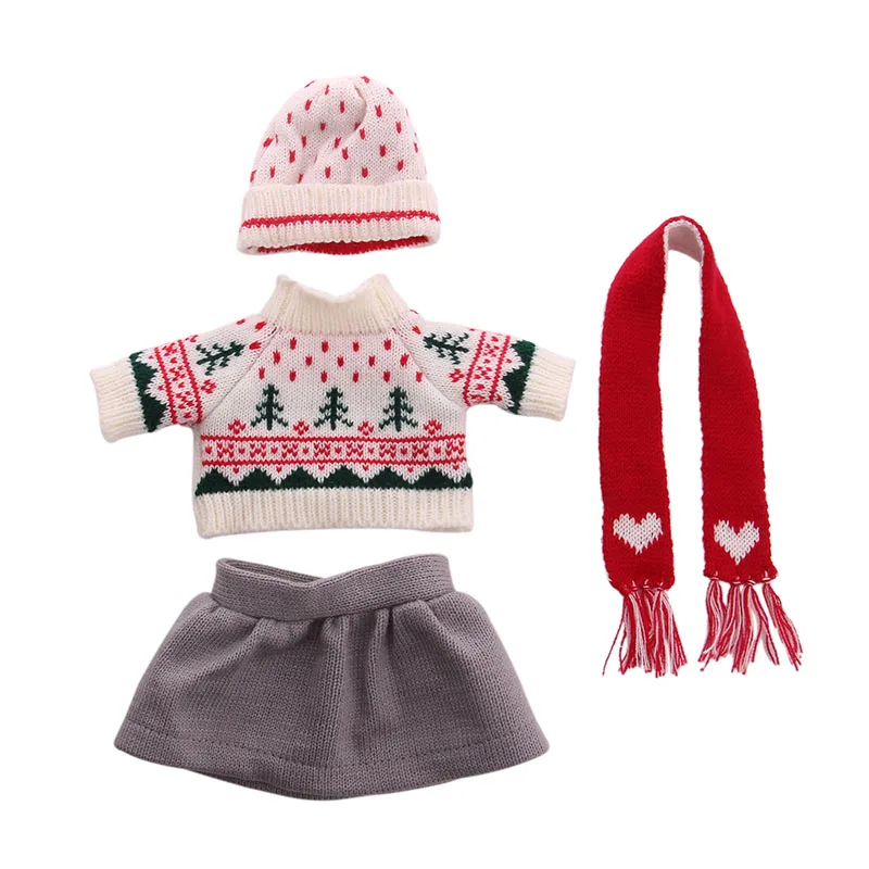 Рождественский подарок LUCKDOLL костюм одежды подходит для 18-дюймовых американских