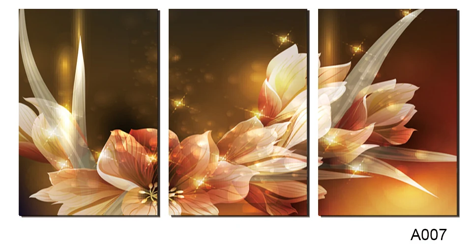 Новый плакат фото картина холст печать абстрактный 3 шт прозрачный цветок на