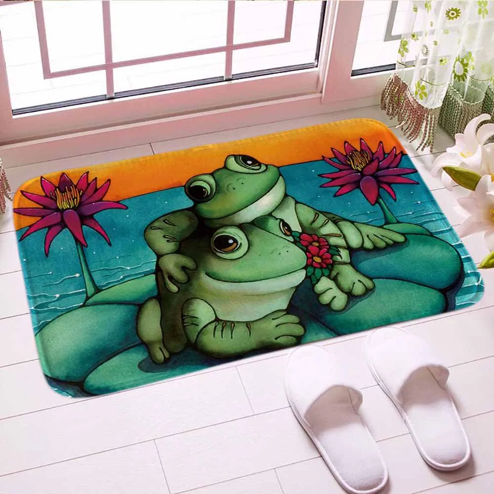 Коврик для ванной с цифровой печатью Green Frog традиционный напольный кухонный