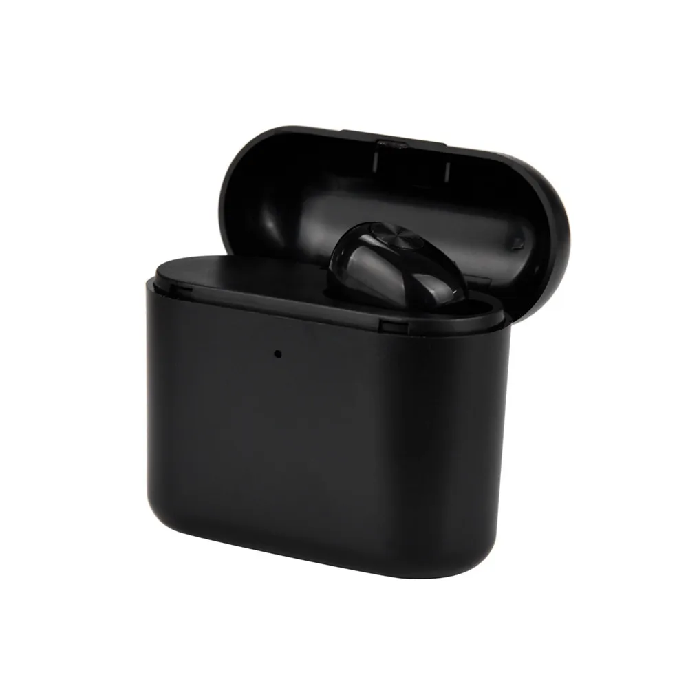 Black Легкие мини беспроводные Bluetooth наушники стерео вкладыши гарнитура 2 в 1 портативный зарядный ящик для хранения микрофон для всех смартфонов - Цвет: Black