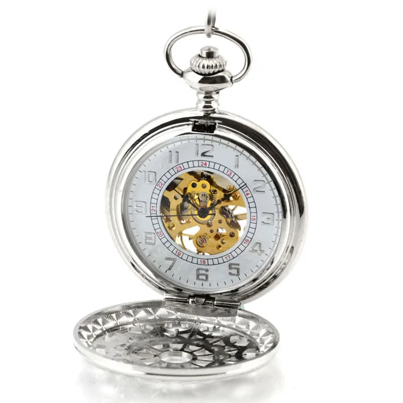 Новые механические карманные часы винтажный с отверстиями в стиле стимпанк