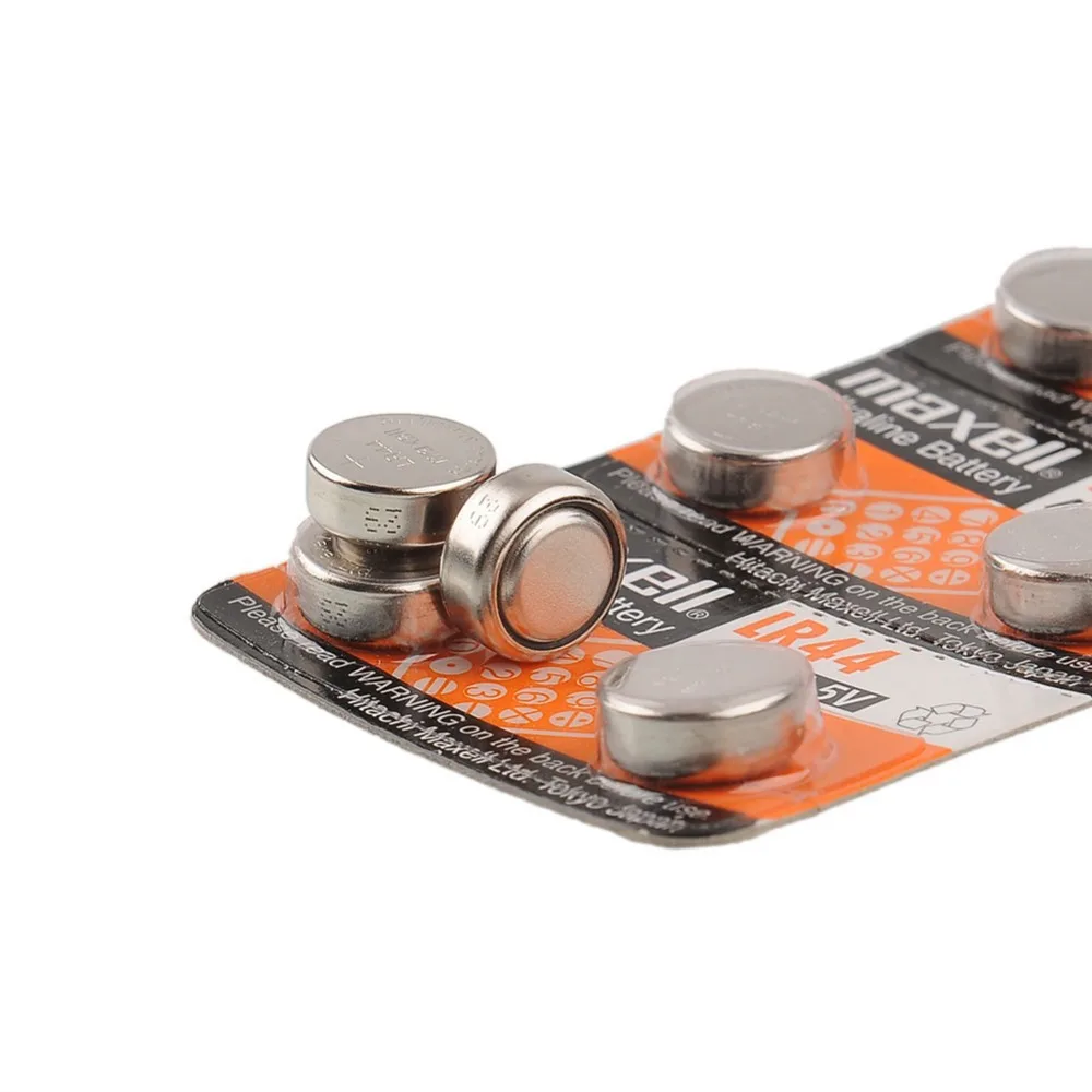 10 шт./лот Maxell LR44 A76 AG13 SR1154 357 LR 44 1.5 В для смотреть Батареи монеты кнопку 100% Original