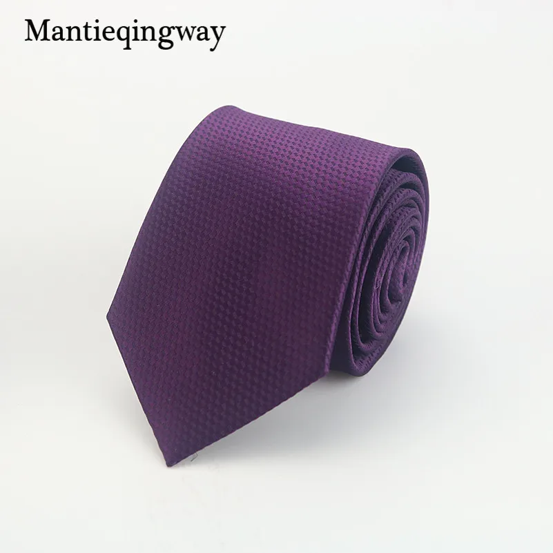 Mantieqingway фиолетовый полосатый стиль полиэстер Шелковый Галстуки 8 см Тонкий