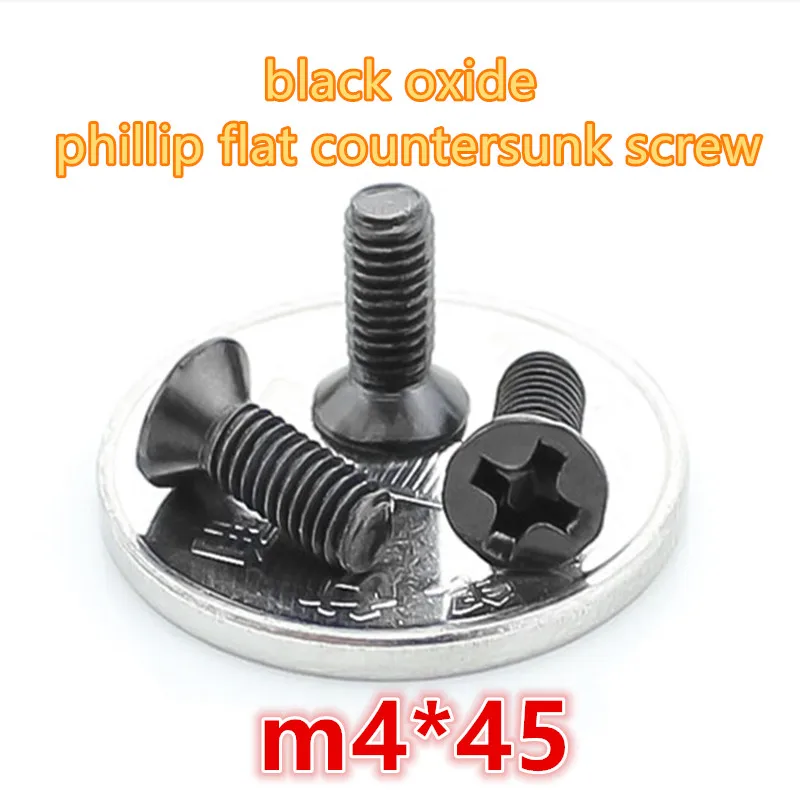 

100pcs m4*45 carbon steel with black zinc oxide phillip cross recessed head mini micro electronic screw machine screw