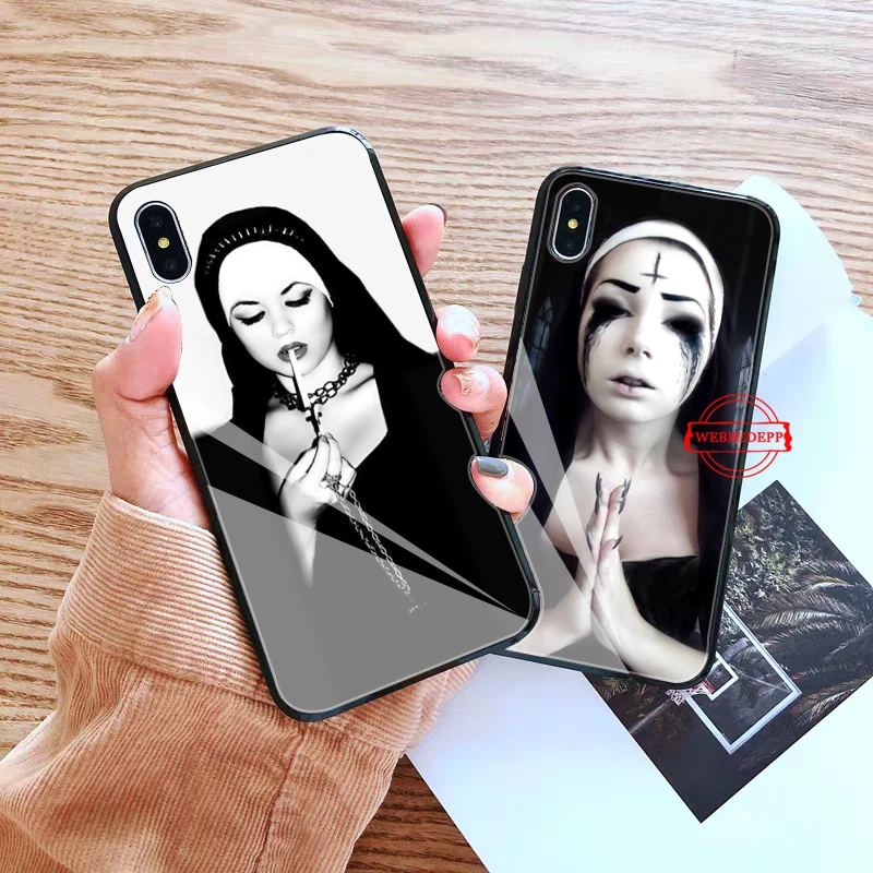 

Sister nun Glass Phone Case for Apple iPhone 11 Pro X XS Max 6 6S 7 8 Plus 5 5S SE