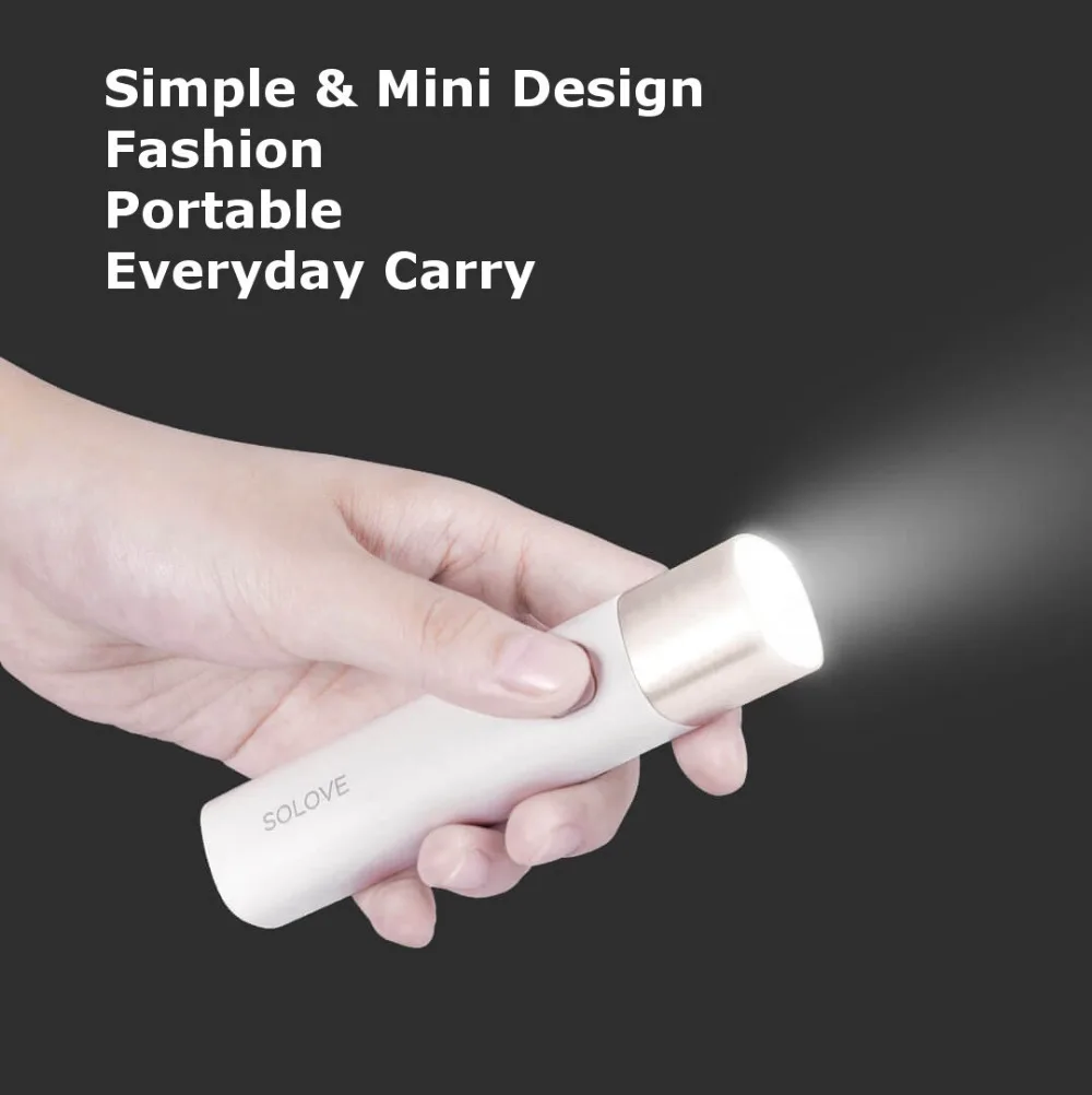 XiaoMi SOLOVE фонарик X3 USB Перезаряжаемый яркость EDC фонарик 3000 мАч Внешний аккумулятор мини светодиодный фонарь фонарик