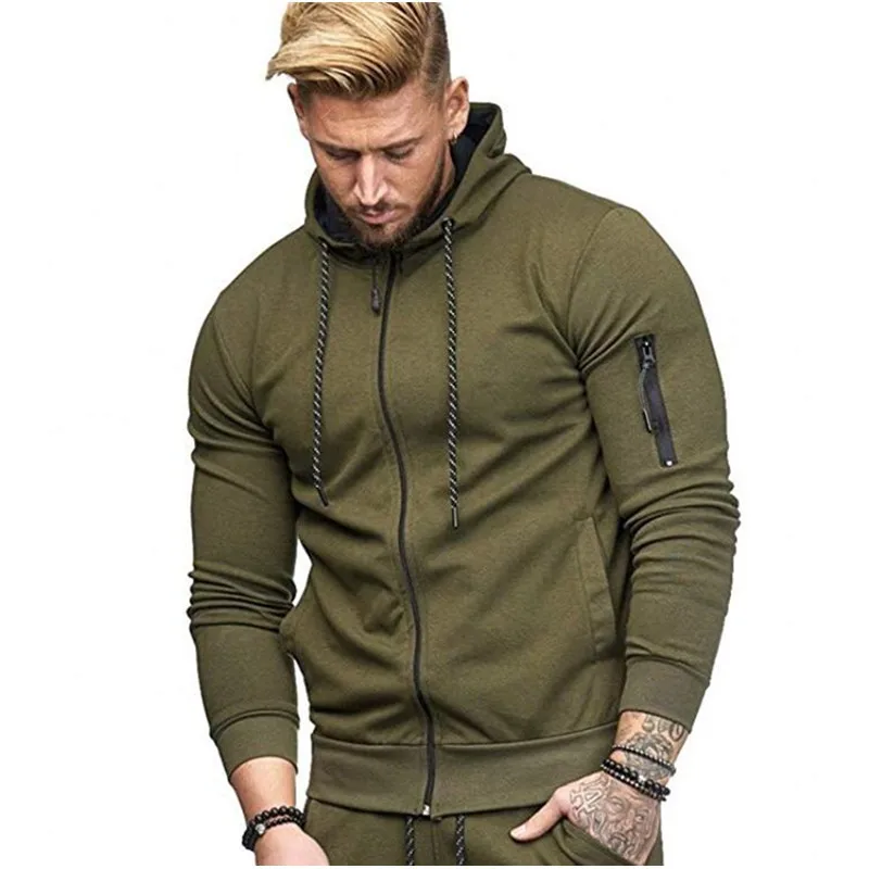 

2018 hot style hoodie men sports cardigan fleece arm zipper fashion men's cultivate sweatshirt men moletom