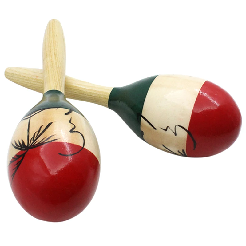 1 пара деревянных больших шариков Maracas Rumba погремушки песочный молоток