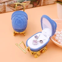 fashion 1 pcs elegant velvet stroller ring box jewelry organiser case holder display storage gift box display appliances