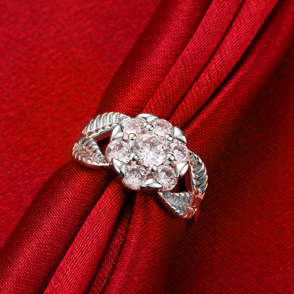 Tuker Classic fashion Lucky Creative Artistic Petals Cubic Zirconia Rings gold Color Party Wedding Jewelry For Women Gift | Украшения и