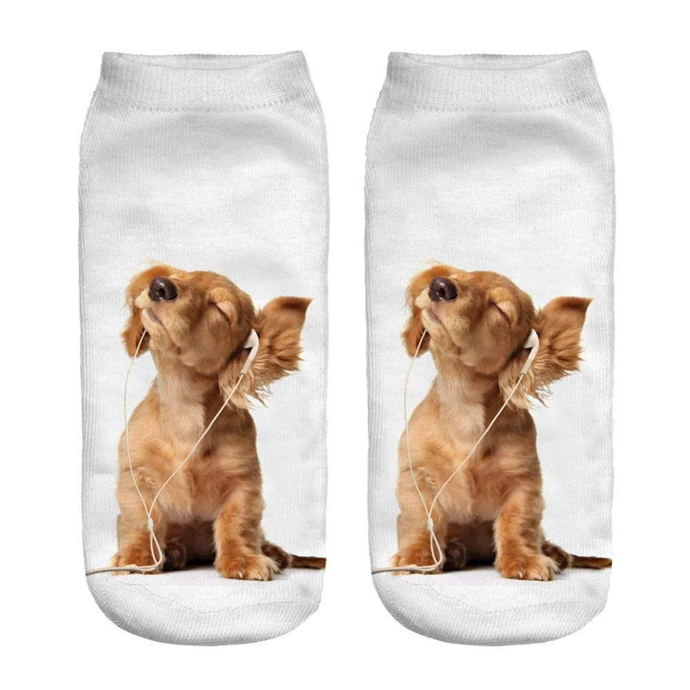 Enjoy Music Dog 3D печатные носки повседневные Харадзюку для творчества забавные с