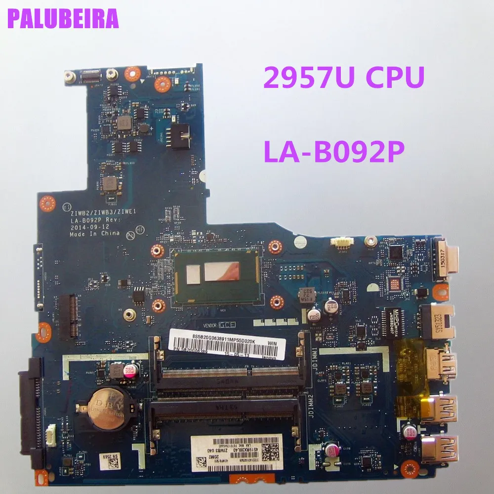 PALUBEIRA ZIWB2/ZIWB3/ZIWE1 LA-B092P материнская плата для ноутбука Lenovo B50-70 Материнская SR1DV N2957U DDR3