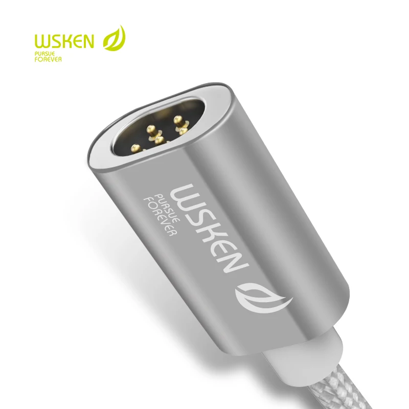 Магнитный зарядный кабель Wsken Micro USB / IOS для iPhone X 8 7 Plus 6 6s Samsung Xiaomi нейлоновый