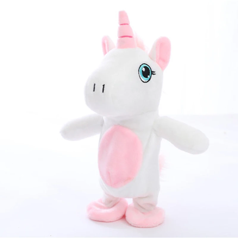 Повторите вы слова Kawaii Единорог 20 см чтобы учиться ходить говорящая плюшевая
