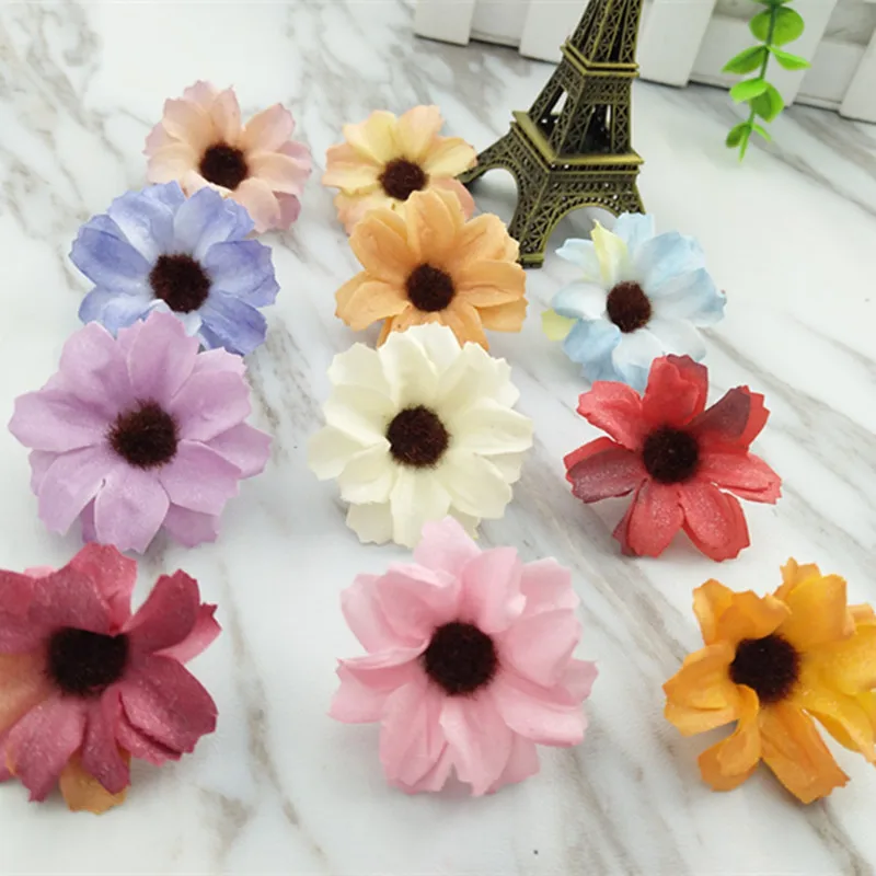 

free shipping 50pcs South Korea Sen female small fresh seaside resort wreath accessories simulation cosmos flower hair band