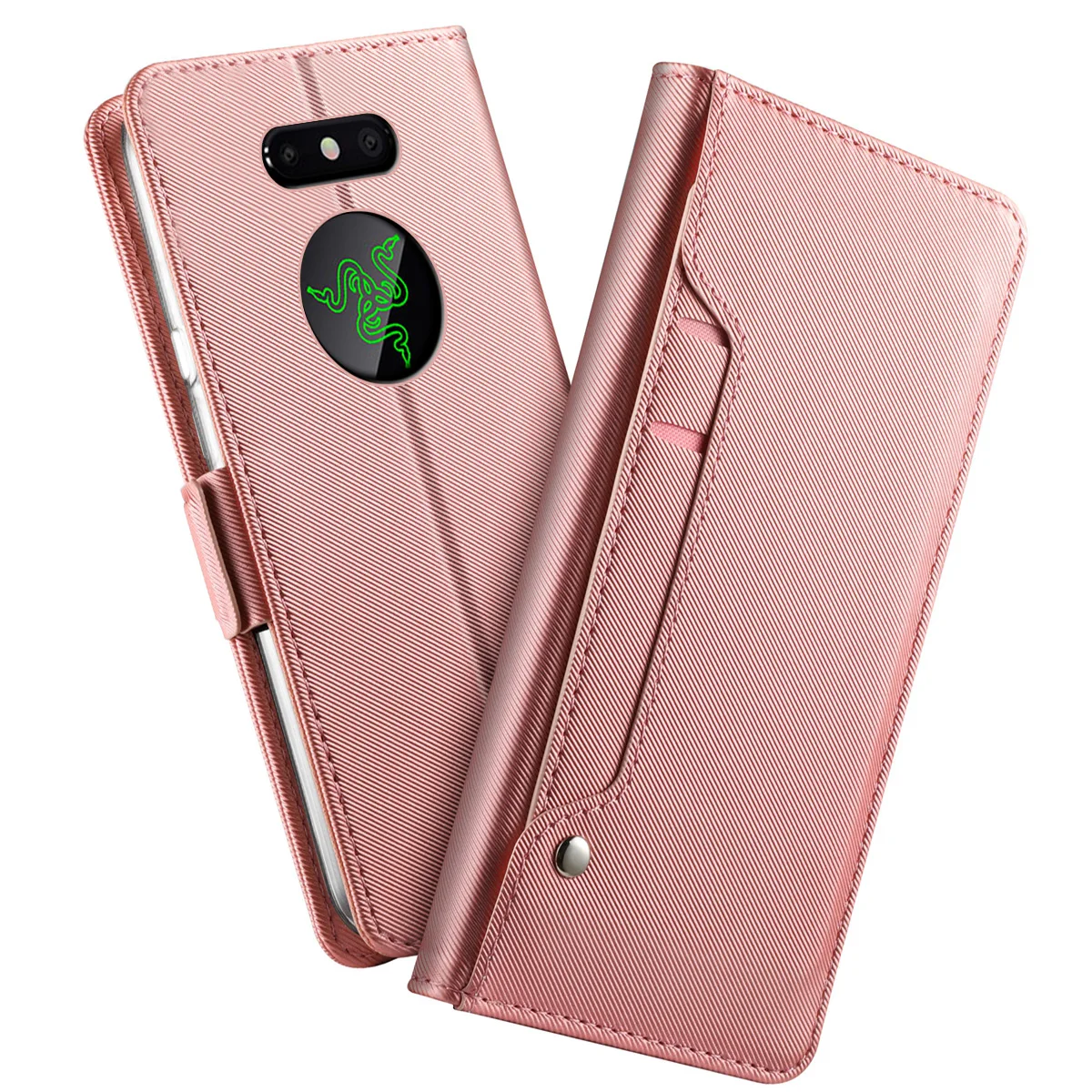 Роскошный чехол CASEWIN из искусственной кожи для телефона razer 2, чехол с поворотной картой, карманное зеркало, откидная подставка, чехол-Бумажник для телефона razer 2