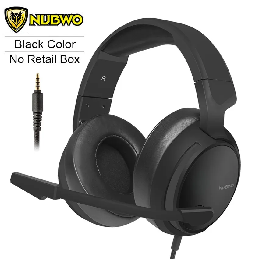 Black No Retail Box NUBWO N12 PS4 игровая гарнитура лучшие PC Gamer casque Стерео Игровые наушники с микрофоном для нового Xbox One/ноутбука/nintendo Switch - Цвет: Black No Retail Box