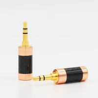 4pcs 3 5mm 3pole carbon fiber rose gold soldering male repair earphones adapter for diy earphones wire