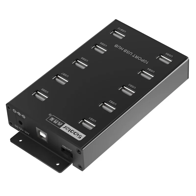 

ANDK 10 ports USB charger Hub with input 12V /3A output 5V/600mA power adapter charging Hub protabce with black