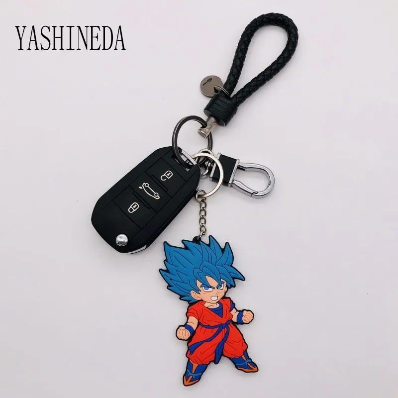 10 шт. мягкий силиконовый брелок с надписью Dragon Ball ПВХ Goku Vegeta аниме Рисунок 3D двухсторонний брелок для ключей детский брелок подарок