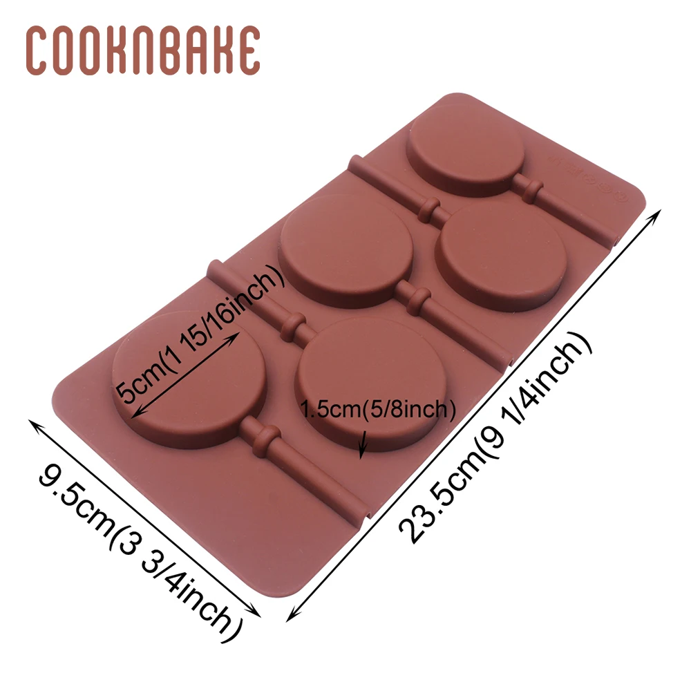COOKNBAKE форма для леденцов, круглые силиконовые формы для леденцов, конфет, шоколада, 5 отверстий, сахар, леденец, форма для украшения торта, инструмент с палочкой