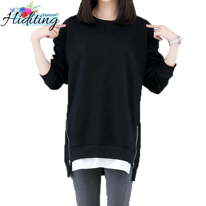 Весна большой Размеры Для женщин кофты 2019 Осень Новый средней длины Свободные