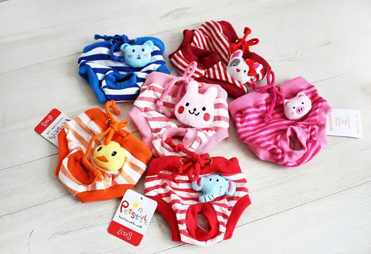 1 шт. модные штаны в полоску с рисунком собак кошек собачьи трусы для менструации