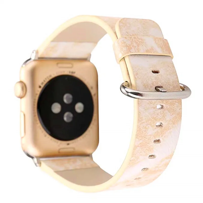 Ремешок для часов из искусственной кожи Apple Watch 4 44 мм 40 с печатным мраморным