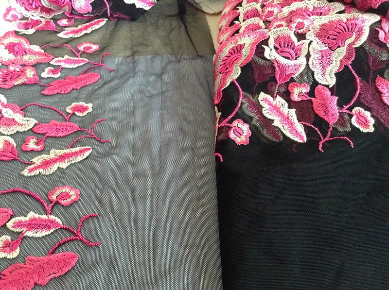 

FREE SHIPPING top class 21cm wide soft nylon net base dyed yard polyester embroidery lace trim,XERY0816D