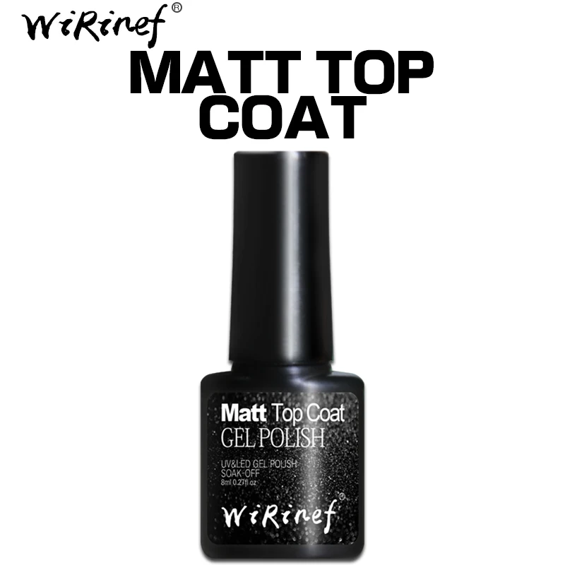 matt top coat WiRinef 8 мл основа и верхнее покрытие замочить от УФ лампы гель прозрачный лак для ногтей лак стойкий гель лак для ногтей - Цвет: matt top coat