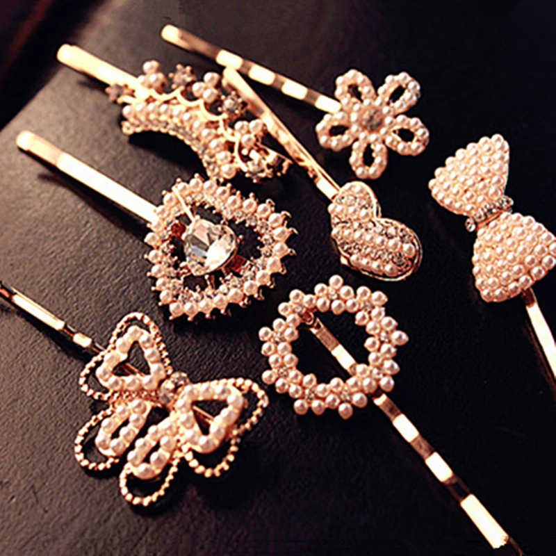 Crazy Sales Hot Women's Accessories Hair Pins Rhinestone simulated-pearl Barrettes | Украшения и аксессуары
