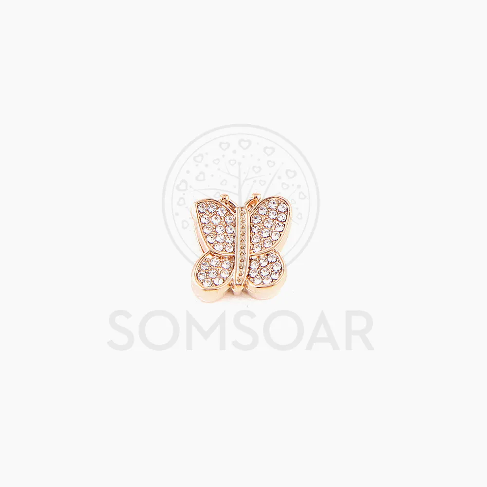 Somsoar ювелирные изделия Кристалл Бабочка Слайд амулеты fit Кожаный браслет из