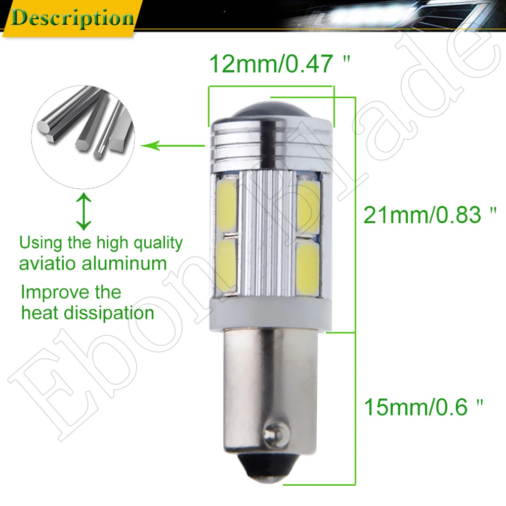 2 шт. H21W BAY9S BA9S T4W BAX9S H6W 5630 10SMD светодиодный автоматический обратный светильник поворота угловая лампочка боковая Лампа Белый, работающего на постоянном токе 12 В в стайлинга автомобилей