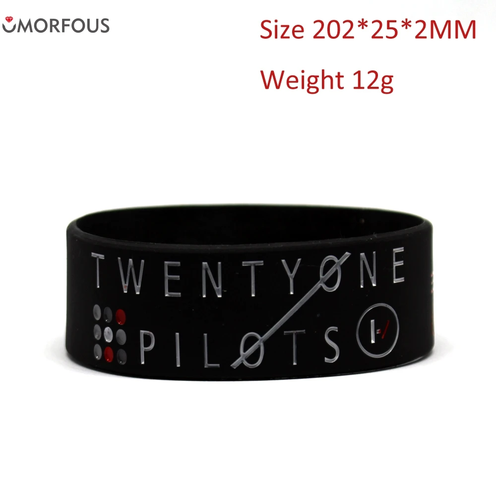 Шт. 1 шт. розничная продажа &quotширокая полоса Twenty One Pilots силиконовый браслет для