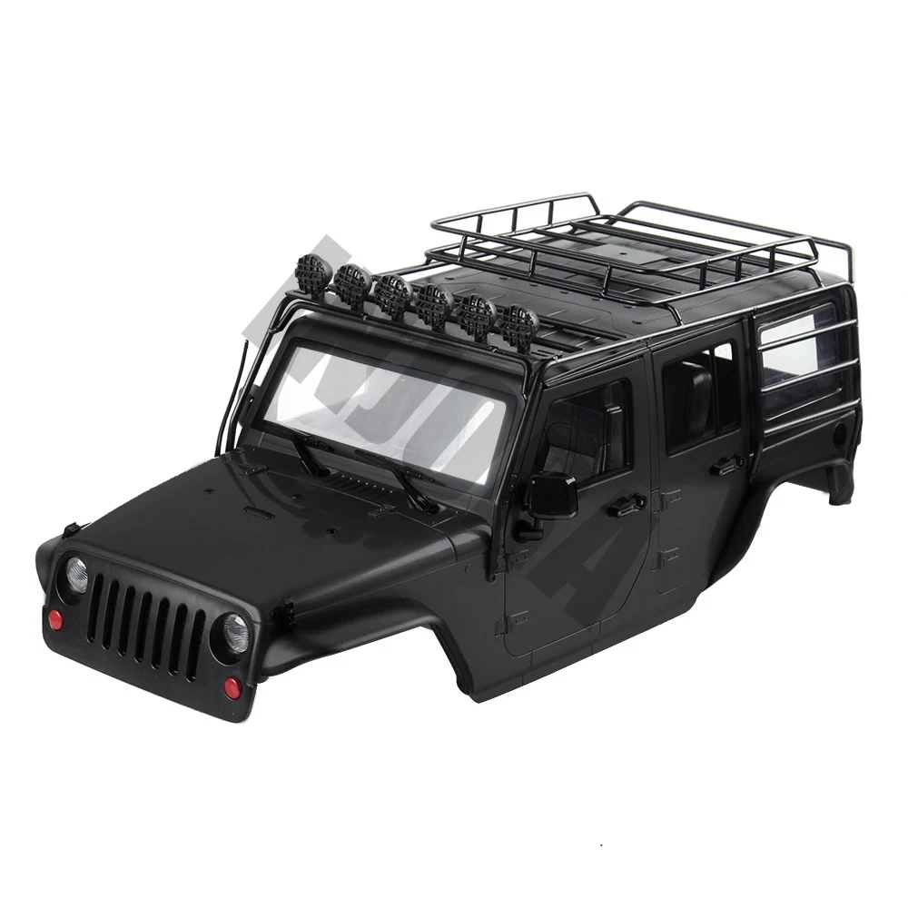 Black INJORA 7 цветов 313 мм корпус колесной базы+ клетка для 1/10 RC Гусеничный Jeep Wrangler Axial SCX10 SCX10 II 90046 - Цвет: Black