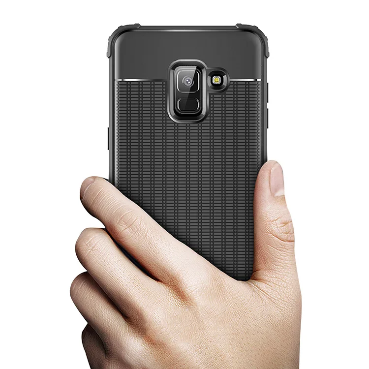 Чехол TPU с текстурой углеродного волокна для Samsung Galaxy A8 2018 SM-A530W SM-A530N, ультрапрочный ковер из силикона на телефон.